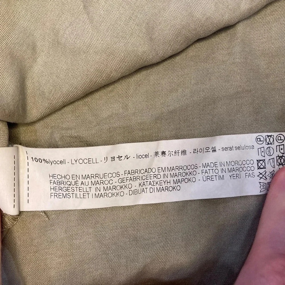 Zara Basic Off the Shoulder Dress Grey-Green XS Beachy Cottage Preppy Prairie - Picture 6 of 7